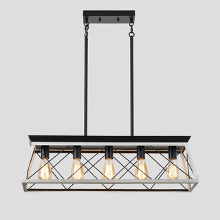 Chandelier Pendant Light For Dining Room Kitchen, 5 Light Fixture With Adjustable Height