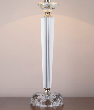 Diamond - Torch Contemporary Crystal Table Lamp (Set of 2) - Clear / Off White / Polished Nickel