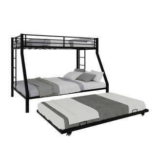 Bunk Bed For Kids, Convertible Frame With Ladders & Guardrail