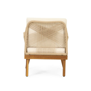 Hueber - Outdoor And Rope 4 Seater Chat Set With Cushions - Teak