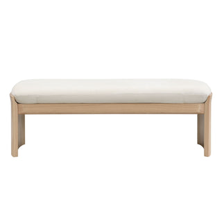 Footstool With Soft Cushion For Living Room - Beige / Natural