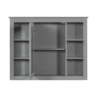 Bathroom Vanity With Mirror Cabinet, Single Sink With 2 Soft Closing Doors And 4 Drawers