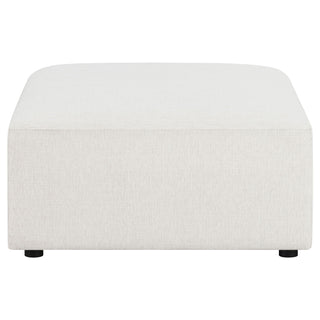 Marlowe - Upholstered Square Ottoman With Soft Sheen - Ivory