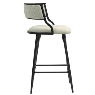 Counter Height Bar Stools With Powder Coating Base And Footrest (Set of 2) -