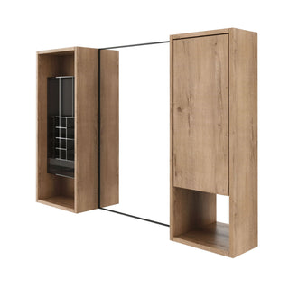 41.3" Wall Mounted Cabinet With Storage, Medicine Cabinet With Door And Adjustable Shelves - Imitative Oak