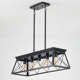 Chandelier Pendant Light For Dining Room Kitchen, 5 Light Fixture With Adjustable Height
