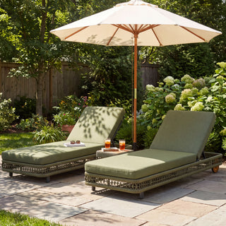 Outdoor Chaise Lounge & Wheels, 5 Position Adjustable Backrest
