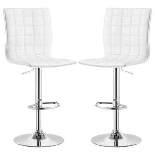 Ashbury - Upholstered Adjustable Bar Stool (Set of 2) - White