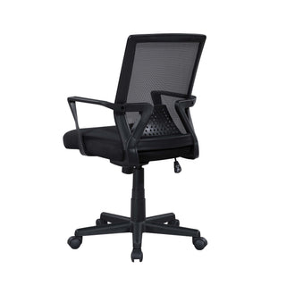Ergonomic Height Adjustable Office Chair With Armrest - Black
