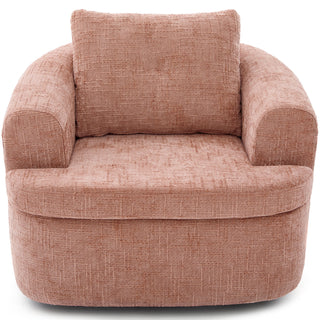 Modern Swivel Barrel Chair With Dual-Layer Cushion