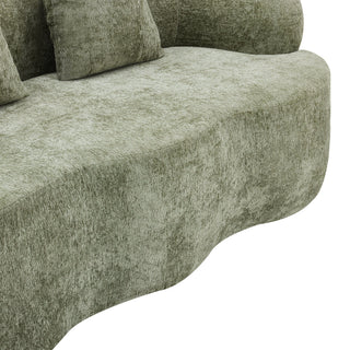 Curved Loveseat Sofa With Round Armrest
