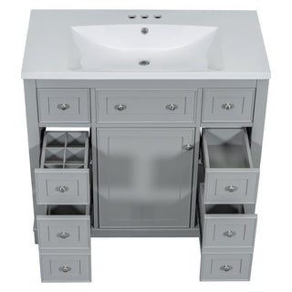 Modern Bathroom Vanity With Sink Combo, 6 Drawers And 1 Cabinet