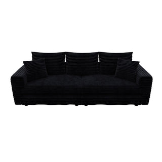 Deep Seat Convertible Sofa With Soft Pillows And Ottomans