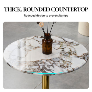 End Table For Living Rooms - Gold / White