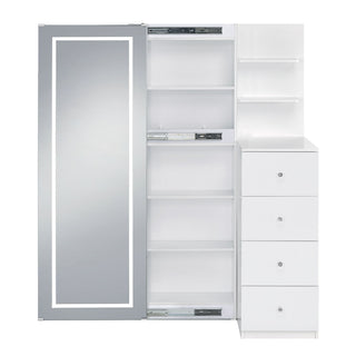 Vancouver - Floor Mirror With Storage - White