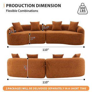 4 Seater Sofa With Fabric, 30D, 60 Hardness Full Sponge, 4 Pillow For Living Room, Home Furniture Sleeper Sectional Sofa For Apartment