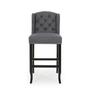 Vienna - Contemporary Fabric Tufted Wingback Counter Stools (Set of 2)
