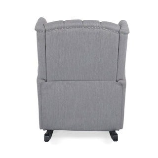 Sheila - Contemporary Fabric Tufted Wingback Rocking Chair - Gray