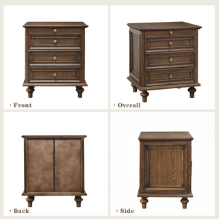 Farmhouse Nightstand With 4 Drawers