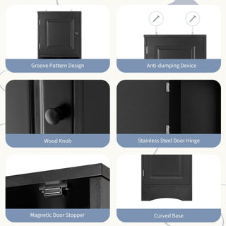Multi Functional Corner Cabinet With Adjustable Shelves And 2 Doors