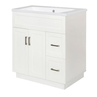 Bathroom Vanity With 2 Doors, 2 Drawers, Adjustable Shelf, Hidden Slides & Soft Close Hinges