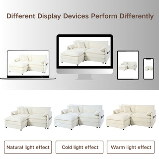 Modern Comfy Deep Seat Modular Sectional Sofa Cloud Couch With Ottoman