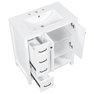 Bathroom Vanity With Sink Top, Bathroom Vanity Cabinet With 2 Doors And 2 Drawers, Open Shelf