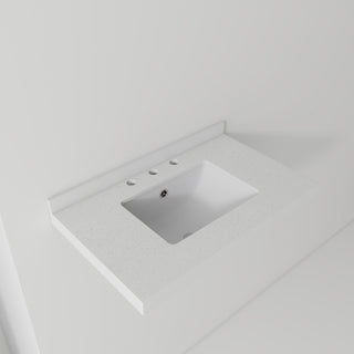 Basin Sink With 2" Thick Rim, Triple Faucet Holes, Sink Only