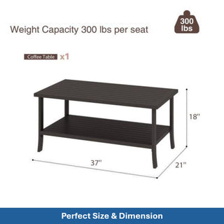Patio Furniture Set With Coffee Table And Cushions For Backyard