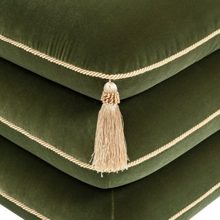 Monarch - Tassled Ottoman - Olive Green