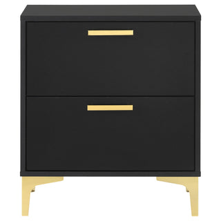 2 Drawer Rectangular Nightstand - Black