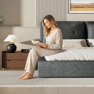 Airframe - Upholstered Bed Frame With Double Layered Upholstered Headboard