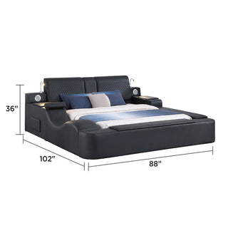 Zoya - Smart Multifunctional Bed, Built In Bluetooth Speakers, USB Charging