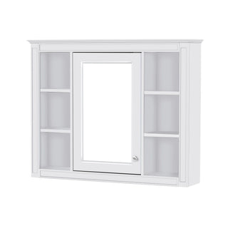 Bathroom Vanity With Mirror Cabinet, Single Sink With 2 Soft Closing Doors And 4 Drawers