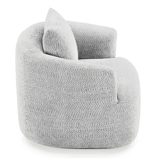 360° Swivel Barrel Sofa Chair With Throw Pillow, Upholstered Accent Chair