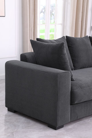 Naomi - 3 Piece Upholstered Sectional - Dark Gray