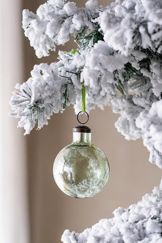 Long Neck Ball Ornaments, Glass Decorative Hanging Ball Christmas Tree Ornaments For Holiday Party Decorations (Set of 12) - Green