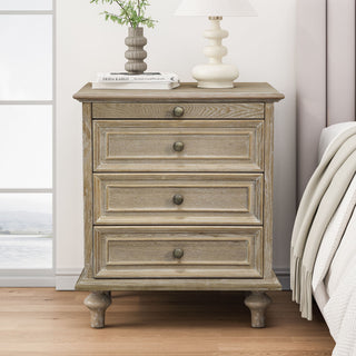 Farmhouse Nightstand With 4 Drawers