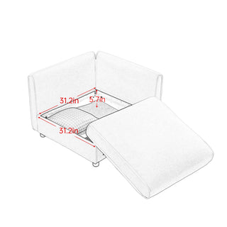 Contemporary Elegant Sofa With Storage And Ottoman