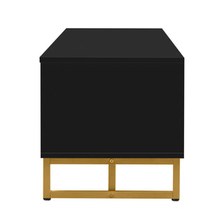 TV Media Console Table, TV Stand With Storage For Living Room - Black