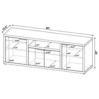 Noriega - 4 Door 60" TV Stand With Hidden Storage - Mango Color
