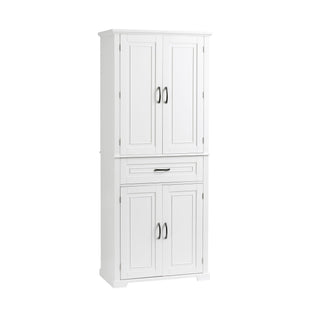 Bathroom Storage Cabinet With Doors And Drawer, Adjustable Shelf