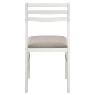 Cliff - 3 Piece Round Drop Leaf Dining Table Set With Ladderback Chairs - White