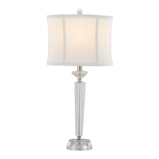 Diamond - Torch Contemporary Crystal Table Lamp (Set of 2) - Clear / Off White / Polished Nickel