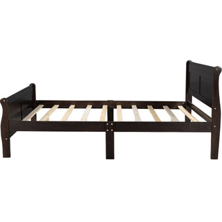 Platform Bed Frame Mattress Foundation Sleigh Bed With Headboard / Footboard / Wood Slat Suppor