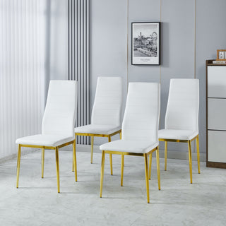 Dining Chair (Set of 4) - Gold / White