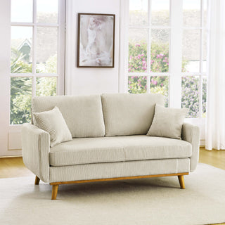 Upholstered Loveseat With Arms And Pillows