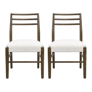 Farmhouse Style Dining Chair Set With Ladder Back Design