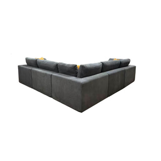 Coffee Bean Like Upholstery Full Compressed Modular Sectional With Toss Pillows - Light Gray
