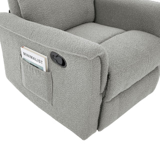 Manual Recliner Chair With 8 Point Massage And Swivel Function